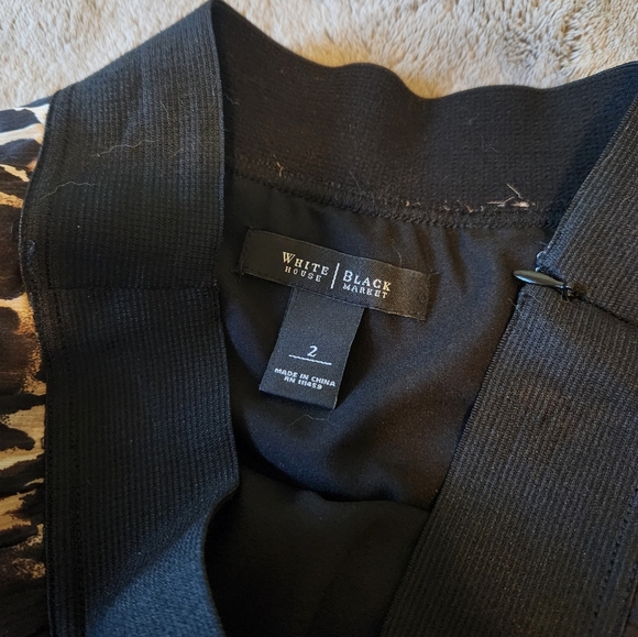 WHBM Black Leopard Long Maxi Skirt Size 2 - Picture 4 of 6